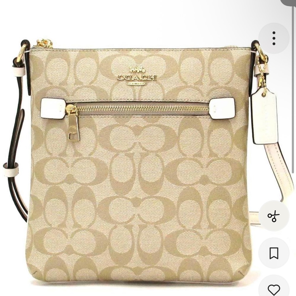 Coach Signature Beige Crossbody Bag